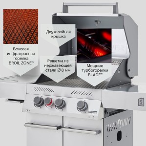 Газовый гриль PRIMELINER S3 комплектация Делюкс (Delux)