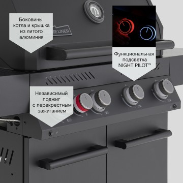 Газовый гриль PRIMELINER G4 комплектация Делюкс (Delux)