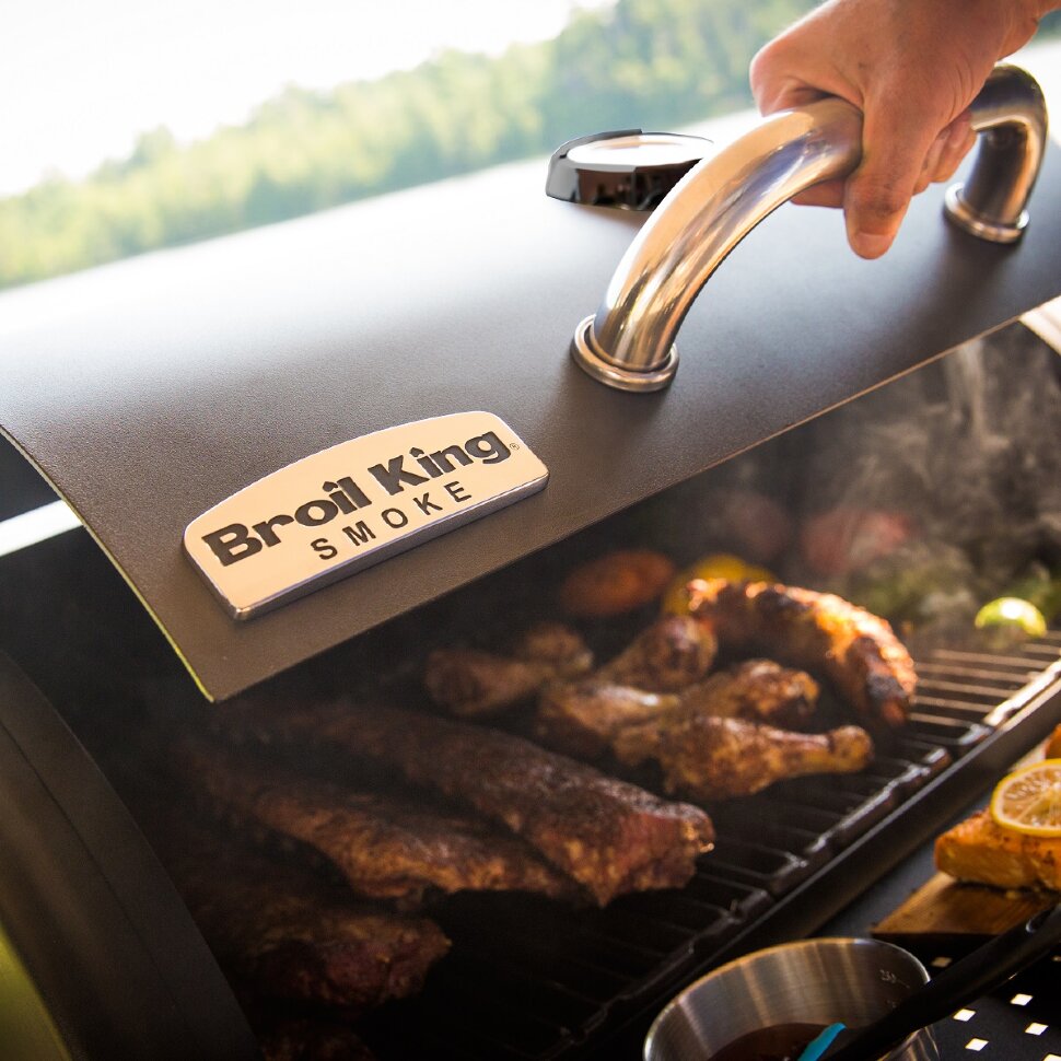 Угольный барельный гриль-коптильня Broil-King Regal OFFSET 400  