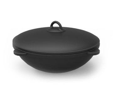 Казан чугунный 12 литров, Grillver (Россия, Балезино) с крышкой и ручками